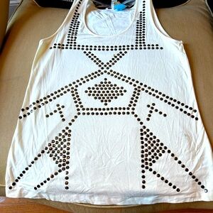 KENNETH COLEMAN TOP WITH BRASS STUDS